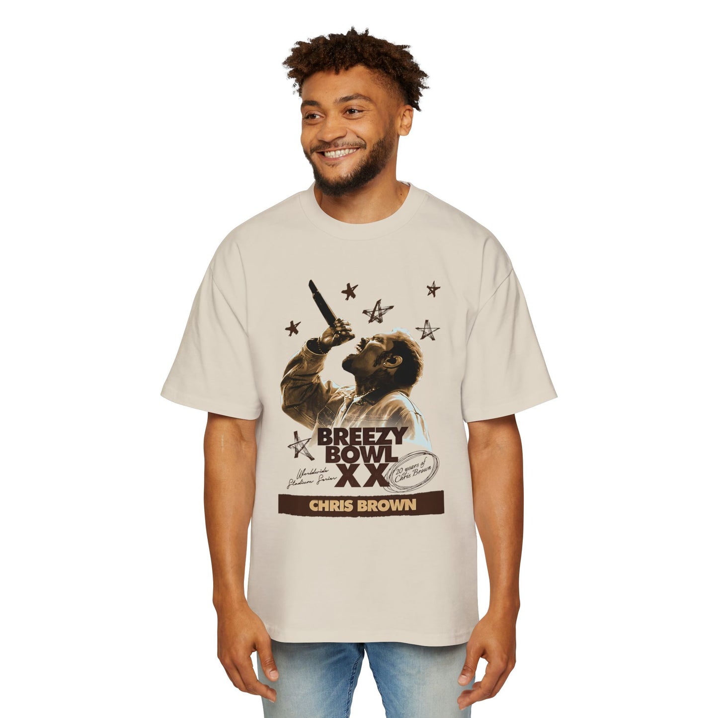 Limited Edition Breezy Bowl XX Men's Heavy Oversized Tee | Concert Shirt