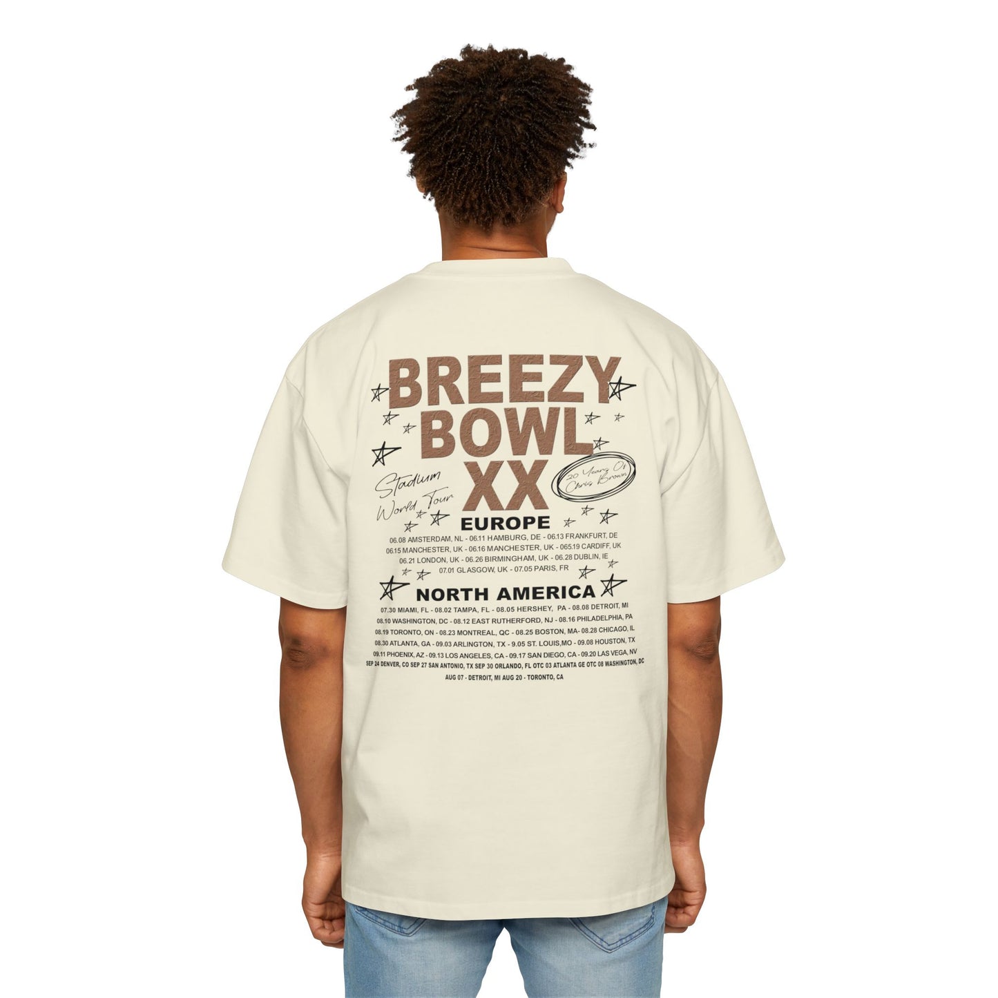 Limited Edition Breezy Bowl XX Men's Heavy Oversized Tee | Concert Shirt