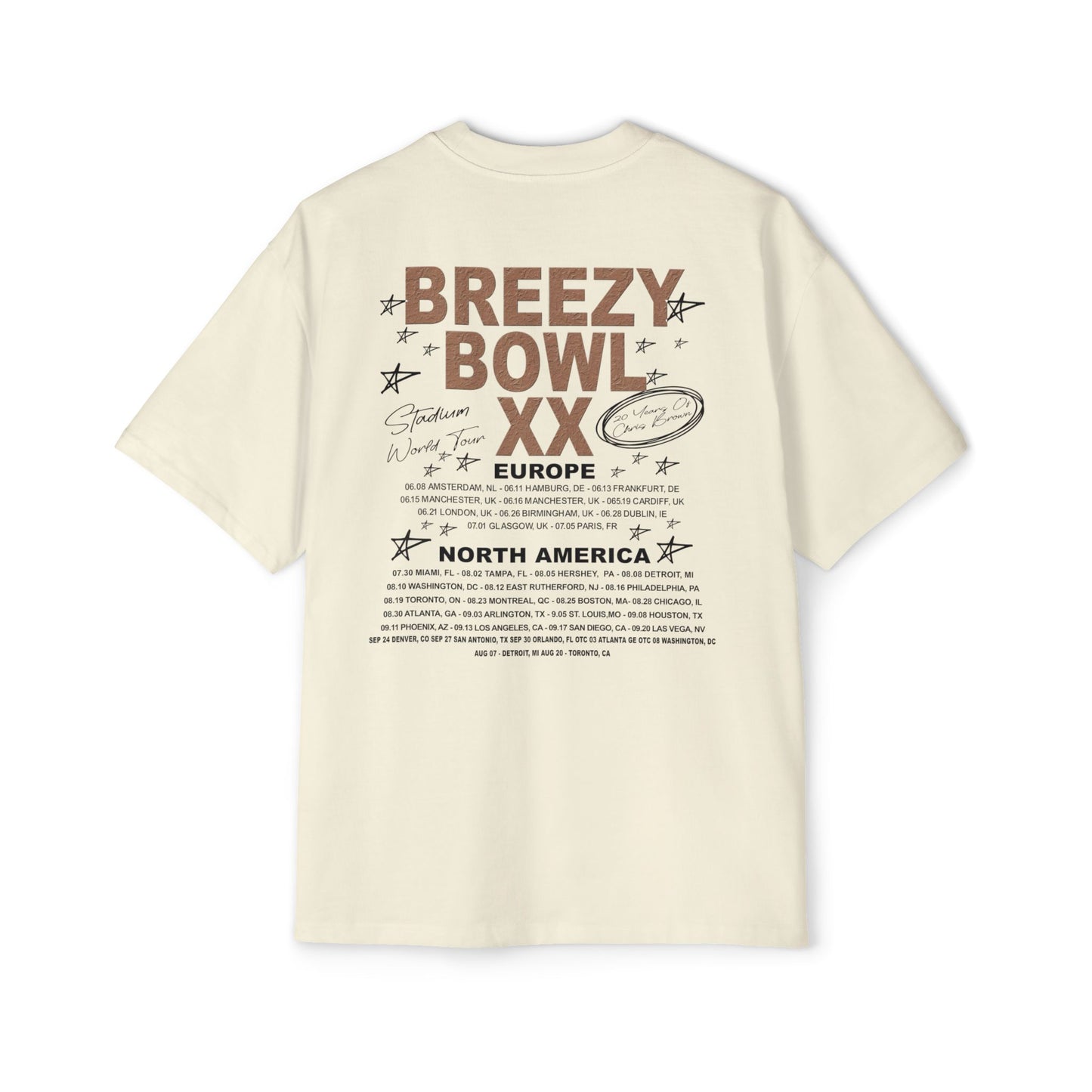 Limited Edition Breezy Bowl XX Men's Heavy Oversized Tee | Concert Shirt