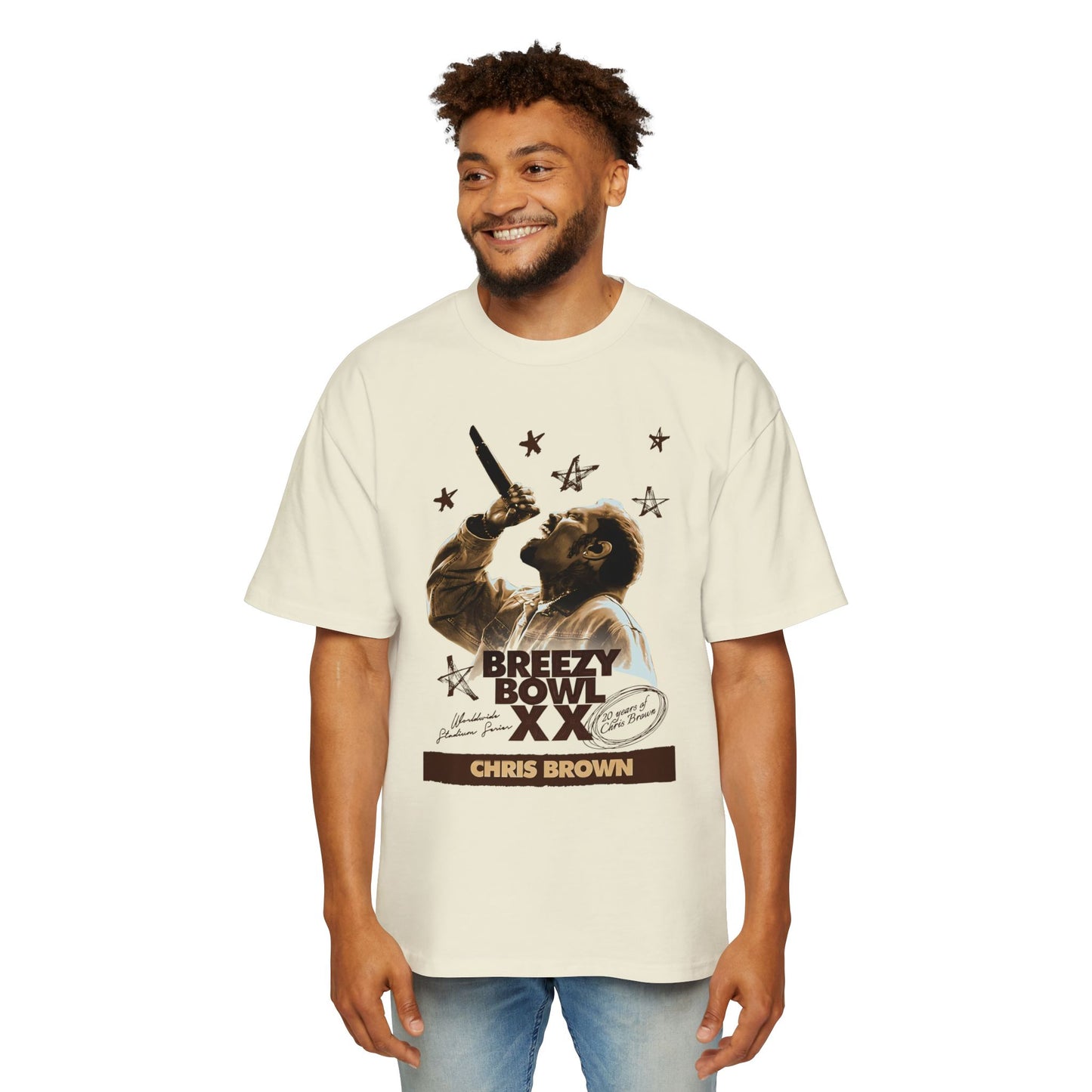 Limited Edition Breezy Bowl XX Men's Heavy Oversized Tee | Concert Shirt