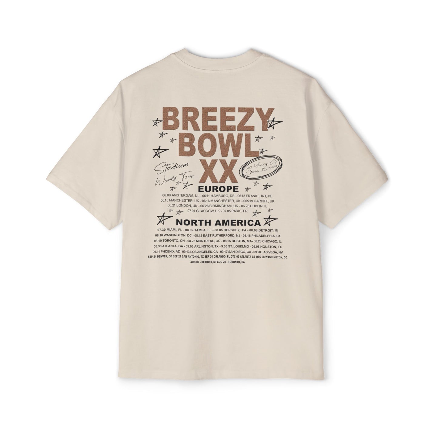 Limited Edition Breezy Bowl XX Men's Heavy Oversized Tee | Concert Shirt