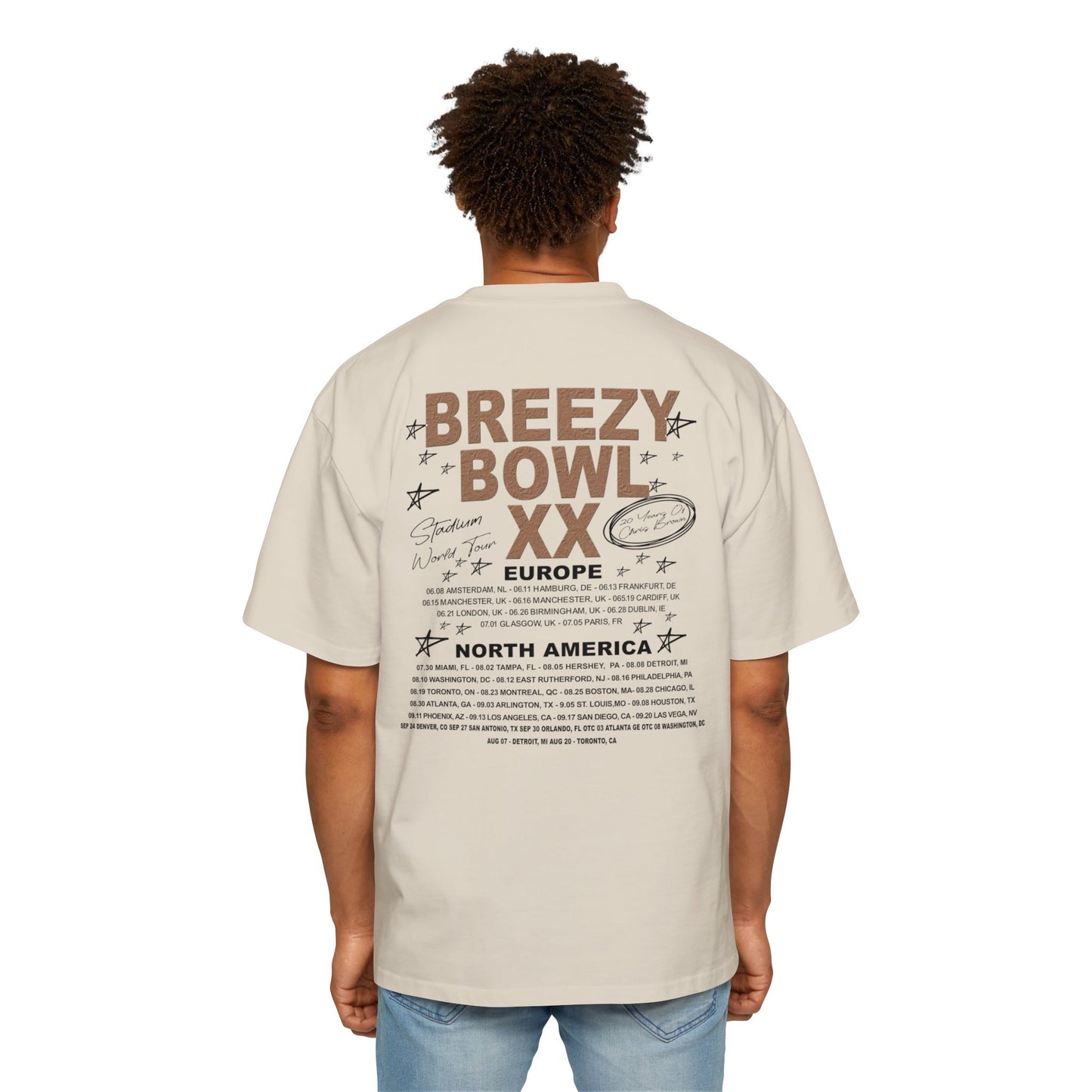 Limited Edition Breezy Bowl XX Men's Heavy Oversized Tee | Concert Shirt
