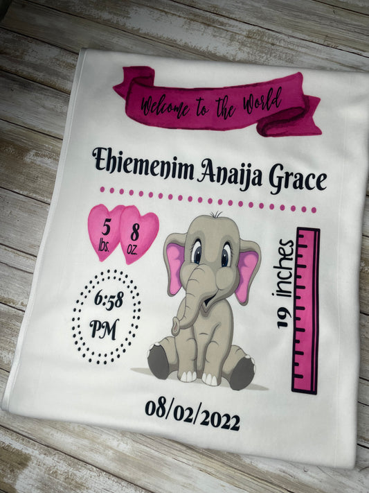 Birth Announcement Blanket