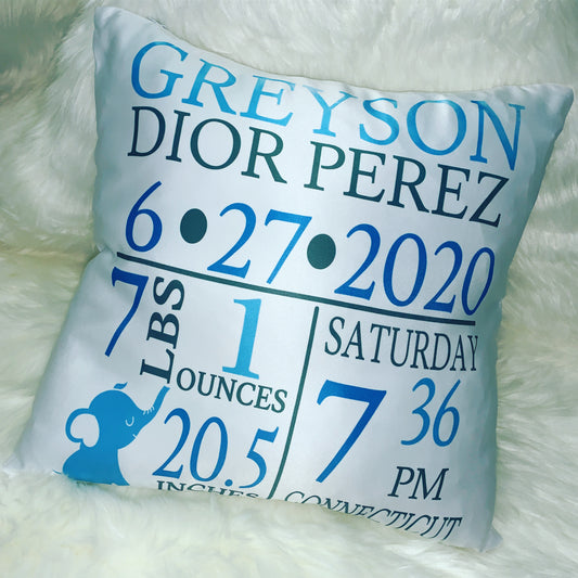 Birth Annoucement Pillow